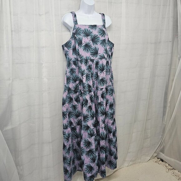 Dip Purple Blue Sleeveless Maxi Dress Beach Tropical Tiered Boho XL - Picture 5 of 11